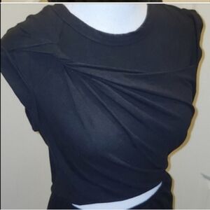 Blue Blush T-shirt Twist Front Athleisure style Midi dress Cutout